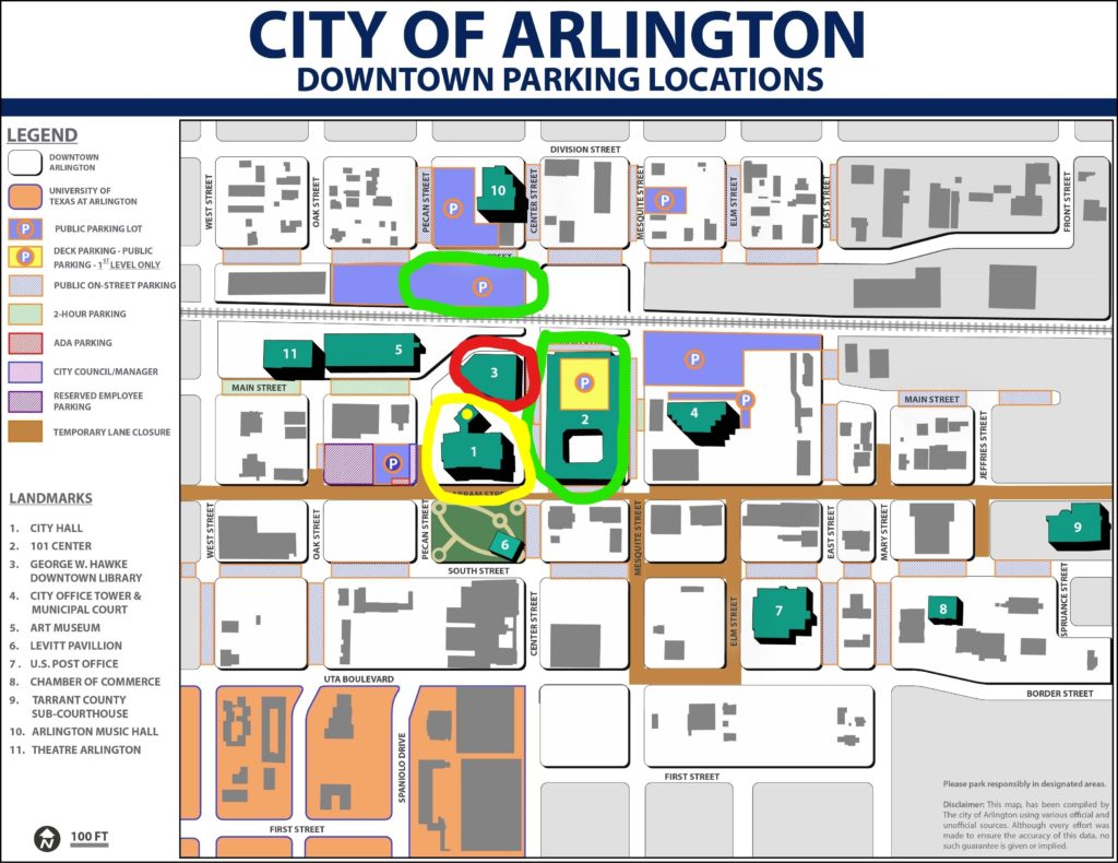 Venue and Parking Map, DFW Symposium, October 2021