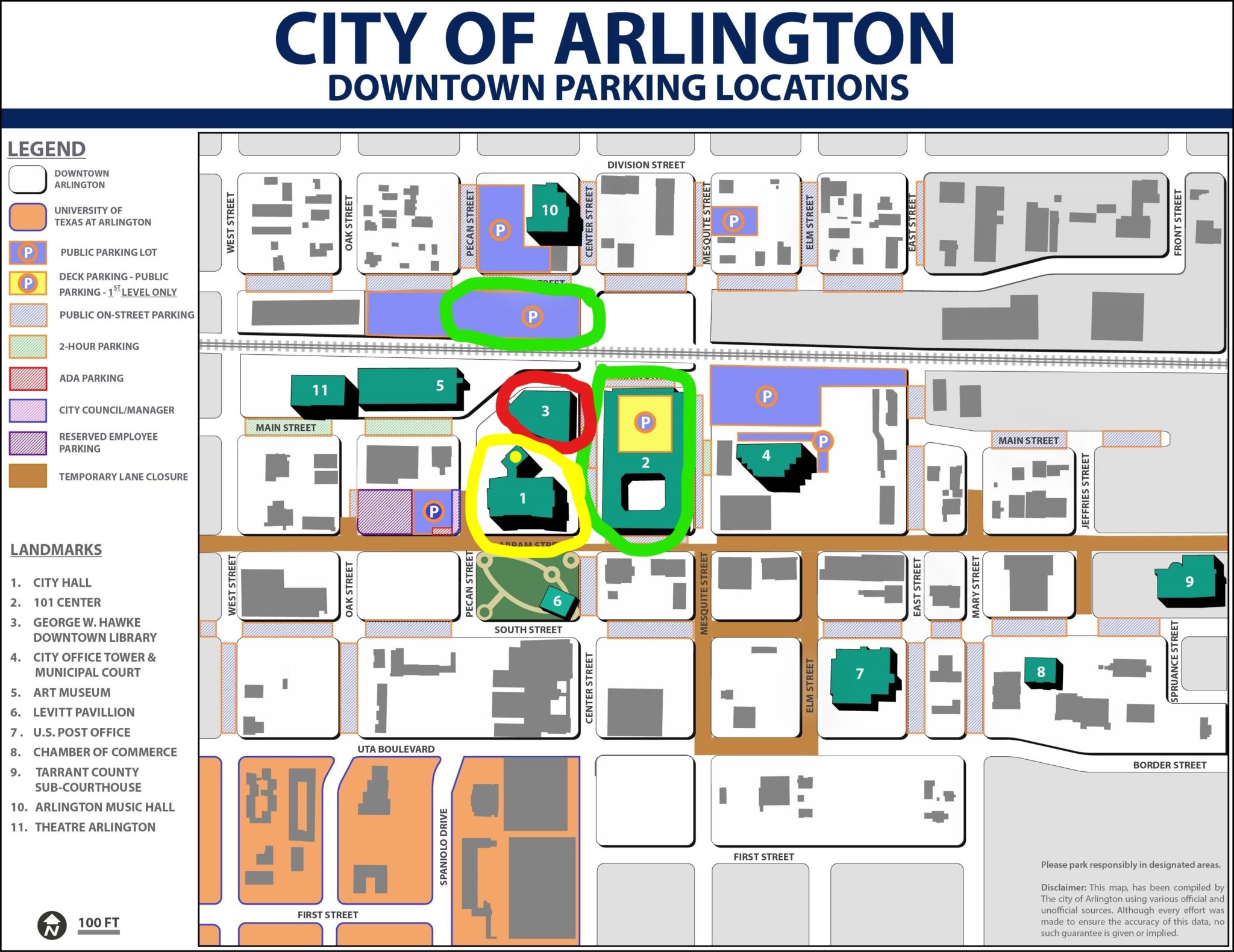 Map and Parking Arlington City Council Chambers + Library Literacy