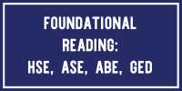 professional development topic - foundational reading HSE, ASE, ABE, GED