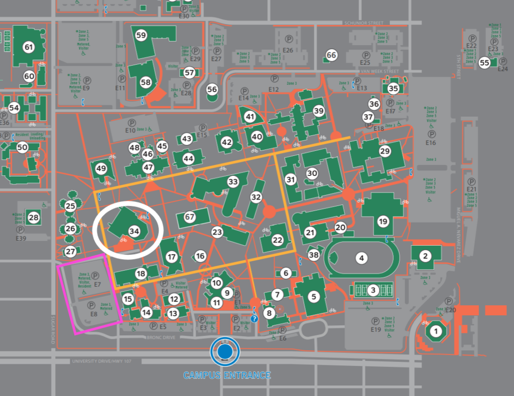Map and Parking UTRGV Ballroom Literacy Texas